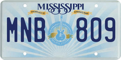 MS license plate MNB809