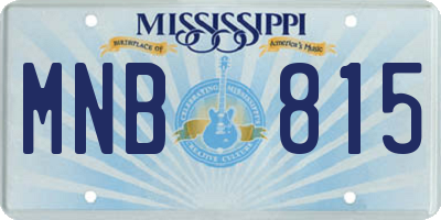 MS license plate MNB815