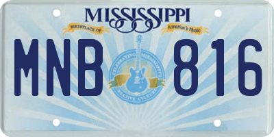MS license plate MNB816