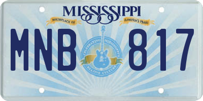 MS license plate MNB817