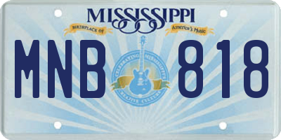 MS license plate MNB818
