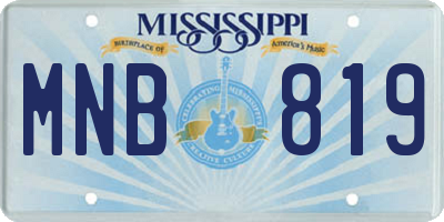 MS license plate MNB819