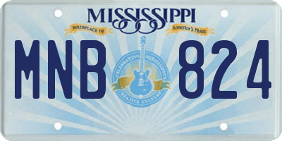 MS license plate MNB824