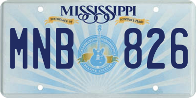 MS license plate MNB826