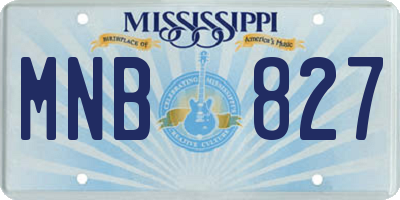 MS license plate MNB827
