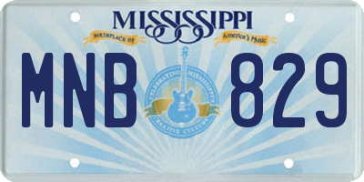 MS license plate MNB829