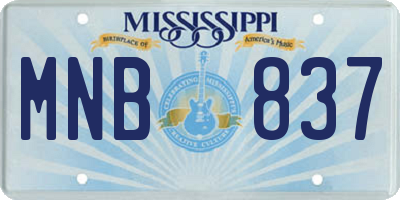 MS license plate MNB837