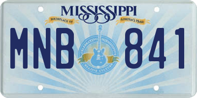 MS license plate MNB841