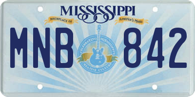 MS license plate MNB842