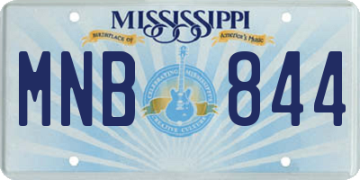 MS license plate MNB844