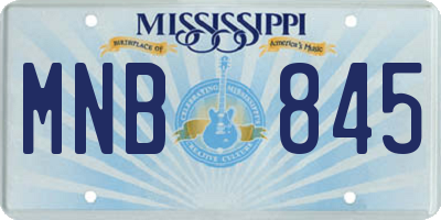 MS license plate MNB845