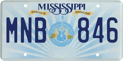 MS license plate MNB846