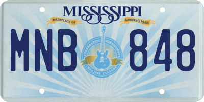 MS license plate MNB848
