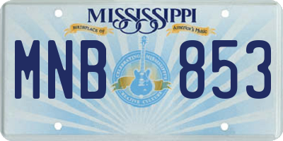 MS license plate MNB853