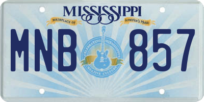 MS license plate MNB857