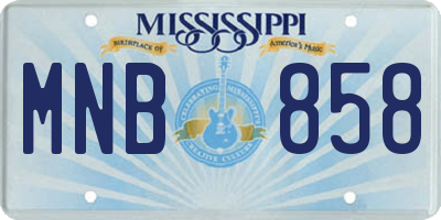 MS license plate MNB858