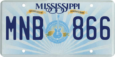 MS license plate MNB866