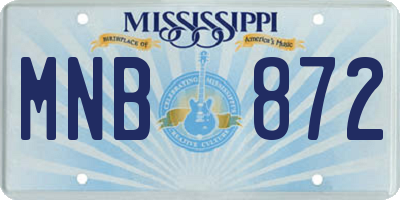 MS license plate MNB872