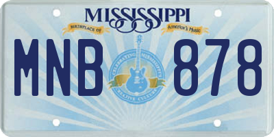 MS license plate MNB878