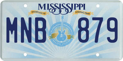 MS license plate MNB879