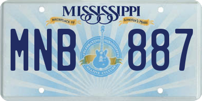 MS license plate MNB887