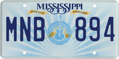 MS license plate MNB894
