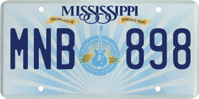 MS license plate MNB898