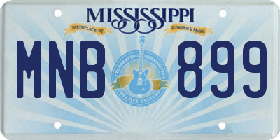 MS license plate MNB899