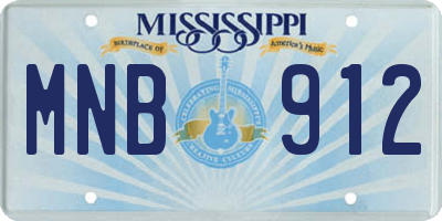 MS license plate MNB912