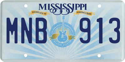MS license plate MNB913