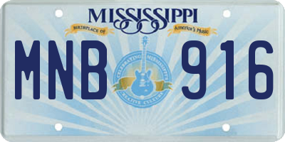 MS license plate MNB916