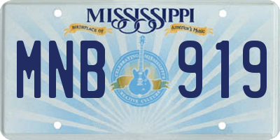 MS license plate MNB919