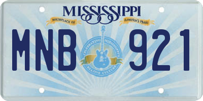 MS license plate MNB921