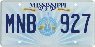 MS license plate MNB927