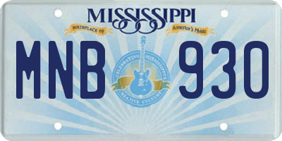 MS license plate MNB930