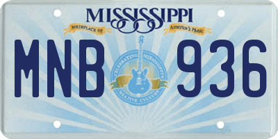 MS license plate MNB936