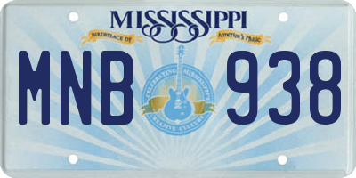 MS license plate MNB938