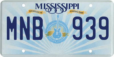 MS license plate MNB939