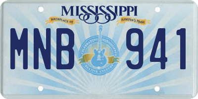MS license plate MNB941