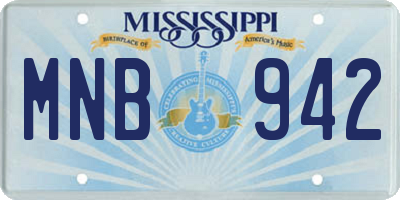 MS license plate MNB942