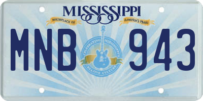 MS license plate MNB943