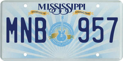MS license plate MNB957