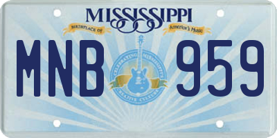 MS license plate MNB959