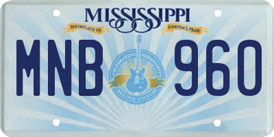 MS license plate MNB960