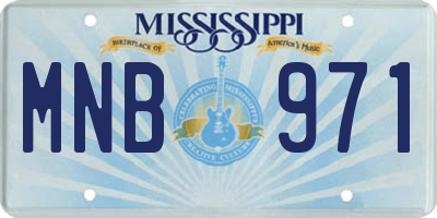 MS license plate MNB971