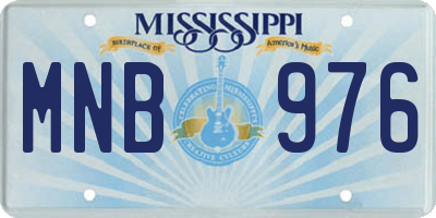 MS license plate MNB976