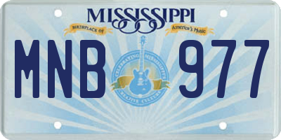MS license plate MNB977