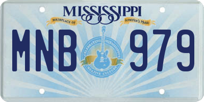 MS license plate MNB979