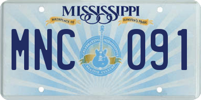MS license plate MNC091