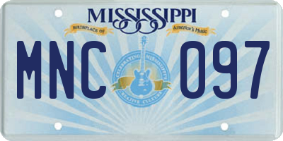 MS license plate MNC097